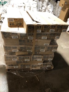 lot 15 image: Pallet of 35 cases of Bali Grab-n-Go White 1 in. Light Filtering Vinyl Mini Blind - 27 in. W x 64 in. L New