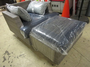 lot 522 image: PORTOFINO COLLECTION CHAIR AND OTTOMAN