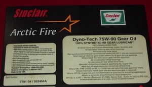 15 Gallons of 75W90 Full Synthetic Gear Oil