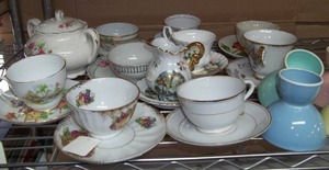 lot 41 image: Teacups and Egg Holders