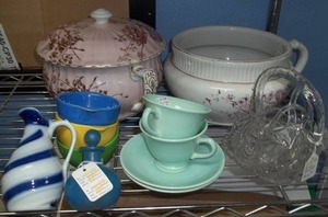 lot 44 image: Chamber Pots and Glassware