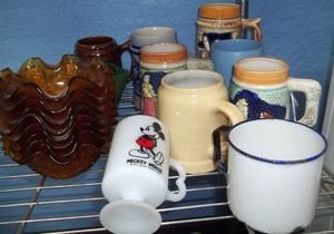 lot 46 image: Depression Glass, Steins, and More