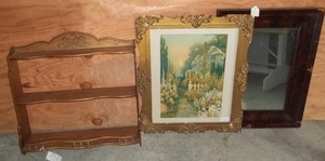 lot 208 image: Spice Rack, Mirror, and Art