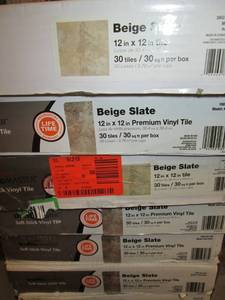 lot 222 image: 6 Cases of Traffic Master Peel & Stick Vinyl Flooring 12 X 12 (30 EACase) Beige Slate 14