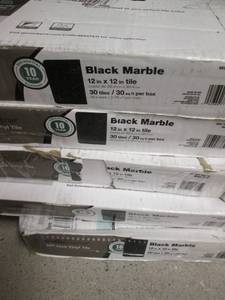 lot 224 image: 5 Cases of Traffic Master Peel & Stick Vinyl Flooring 12 X 12 (30 EACase) Black Marble 14