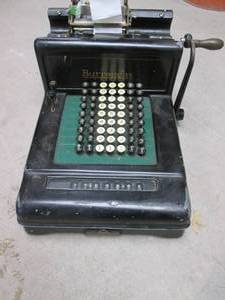 lot 1 image: Vintage Burroughs adding machine...