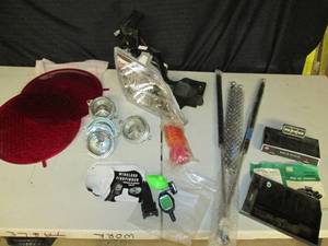 lot 24 image: Vintage auto gauges, railroad lense...