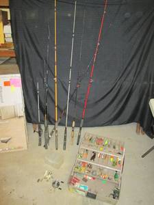 lot 44 image: Tackle box full of tackle, fishing ...