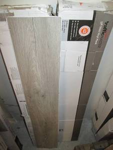 lot 58 image: 2 Cases of Traffic Master Self Stick Vinyl Flooring (Taupe Oak) 14-Wall