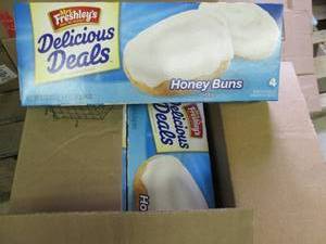 lot 77 image: 3 Cases of Mrs. Freshleys Iced Honey Buns (16 Packages of 4Case) Past Date See Photos 12