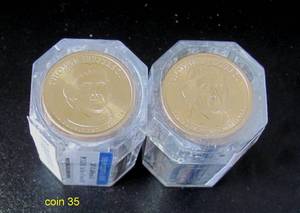 2007 P & D Jefferson $1 Brilliant Uncirculated 1st-Day-of-Issue Sealed Rolls