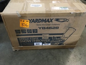 lot 106 image: Yardmax 18 in. Single-Stage Gas Snow Blower not used