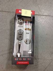 lot 11 image: Montara Satin Nickel Single Cylinder Door Handleset with Juno Entry Door Knob Featuring SmartKey Security by Kwikset  in good condition