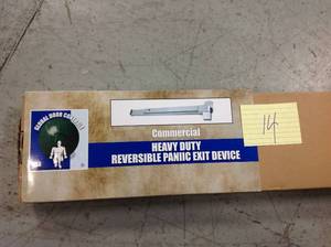 lot 14 image: Global Door Controls 32 in. Aluminum Touch Bar Exit Device  in good condition