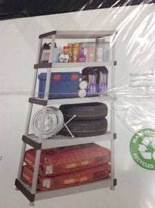lot 15 image: HDX 36 in. W x 72 in. H x 18 in. D 5-Shelf Plastic Ventilated Storage Unit  in good condition