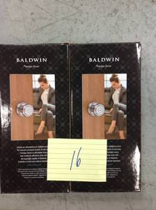 lot 16 image: Baldwin Prestige Alcott BedBath Knob in Satin Nickel  in good condition