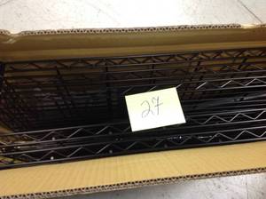 lot 27 image: Seville Classics 30 in W x 14 in D x 60 in H 5-Tier Black Epoxy Steel Wire Shelving