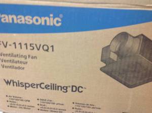 lot 30 image: Panasonic WhisperCeiling DC Fan with Pick-A-Flow Speed Selector 110130 or 150 CFM and Flex-Z-Fast Installation Bracket not used