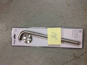 lot 31 image: Danze 15 in. Right Angle Shower Arm with Flange in Brushed Nickel new
