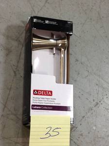 lot 35 image: Lahara Pivoting Toilet Paper Holder in Champagne Bronze