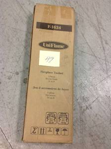 lot 49 image: UniFlame Bronze 5-Piece Fireplace Tool Set with Ball Handles and Pedestal Base in good condition