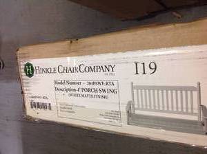 lot 119 image: 2-Person White Porch Swing New