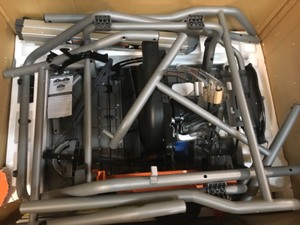 lot 105 image: Ridgid 15 Amp Corded 10 in. Heavy-Duty Portable Table Saw with Stand open box in very good condition