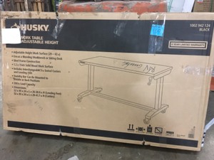 lot 109 image: Husky 52 in. Adjustable Height Work Table not used