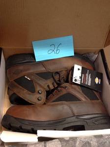 lot 26 image: Dickies Mens Buffer 6 in. Work Boots - Steel Toe - Brown Size 10(M) not used