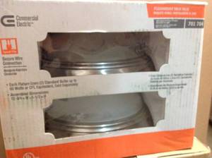 lot 29 image: Commercial Electric 13 in. 2-Light Brushed Nickel Flush Mount with Frosted Glass Shade (2-Pack) good condition