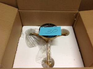 lot 30 image: Decor Therapy Michael 3-Light Antique Brass Flush Mount Ceiling Light in good condition