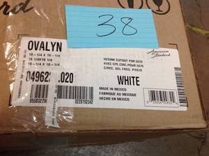 lot 38 image: American Standard Ovalyn Undermount Bathroom Vessel Sink in White in good condition