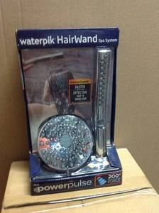 lot 45 image: Waterpik 12-spray 5 in. High PressureDual Shower Head and Handheld Shower Head in Chrome in good condition