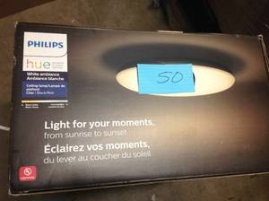 lot 50 image: Philips Hue White Ambiance Cher LED Dimmable Smart Ceiling Light  in good condition