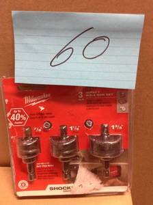 lot 60 image: SHOCKWAVE Thin Wall Hole Saw Kit (3-Piece) by Milwaukee  in good condition
