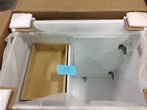 lot 73 image: Home Decorators Collection Naples 30 in. W x 21.75 in. D Bath Vanity Cabinet in White not used