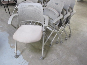 lot 3 image: ALLSTEEL SEEK MULTIPURPOSE NESTING CHAIRS WITH WHEELS