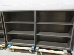 lot 28 image: METAL, 3 SHELF BOOKCASE BY GLOBAL