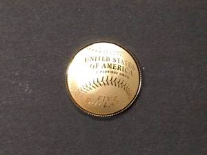 2014 Five Dollar Proof Baseball Hal...