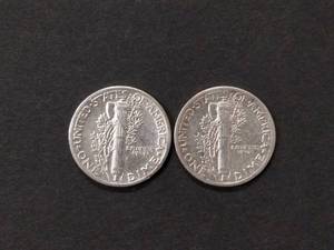 1940 & 41 Mercury Head Silver Dimes...
