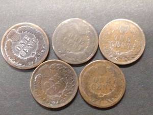 (5) Indian Head Cents...