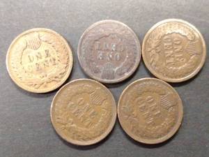 (5) Indian Head Cents...