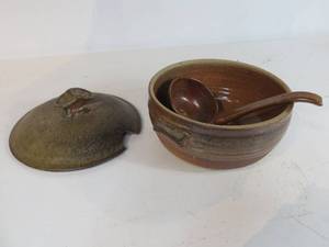 Lidded Ceramic Soup Tureen wLadle