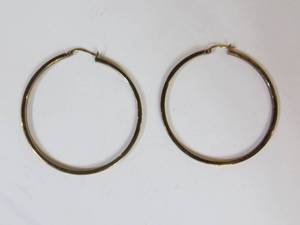 Sterling Silver Gold-tone Hoop Earrings