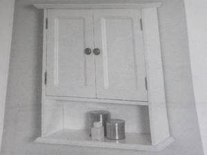 lot 2 image: Zenna white wall cabinet...