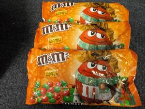 lot 10 image: 3 11.4 oz bags Peanut Butter M&Ms b...