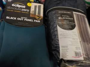 lot 40 image: Box of black-out drapes, panels, an...