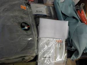 lot 41 image: Box of black-out drapes, panels, an...