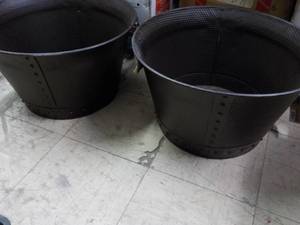 lot 62 image: set of 2 metal Hampton Bay tubs wit...