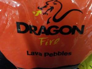 lot 80 image: 10 lb. bag Dragon Fire Lava Pebbles...